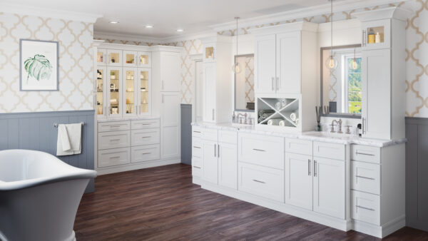SW-3VDB12 Shaker White Vanities