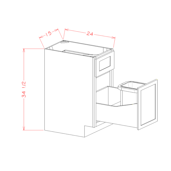 SN-B15FHTCPO Shaker NAVY Base Cabinets