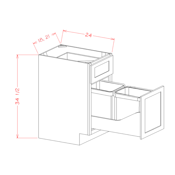 SG-B18FHTCPO Shaker Grey Base Cabinets