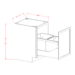 SD-B21TCPO Shaker Dove Base Cabinets