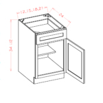 SD-B21 Shaker Dove Base Cabinets