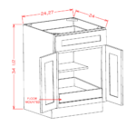 SD-B271RS Shaker Dove Base Cabinets