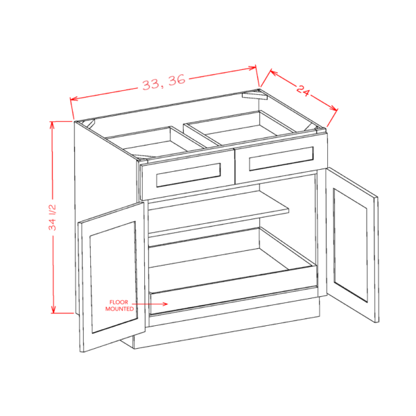 SI-B331RS Shaker IVY Base Cabinets