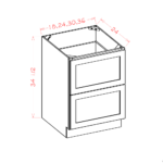 SG-2DB36 Shaker Grey Base Cabinets