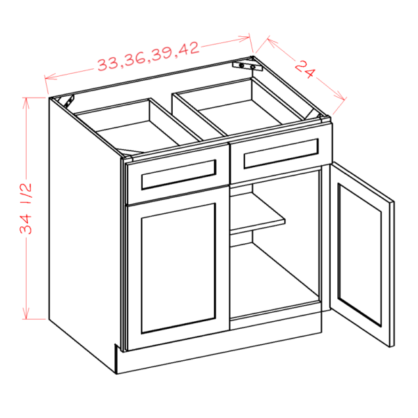 SD-B42 Shaker Dove Base Cabinets