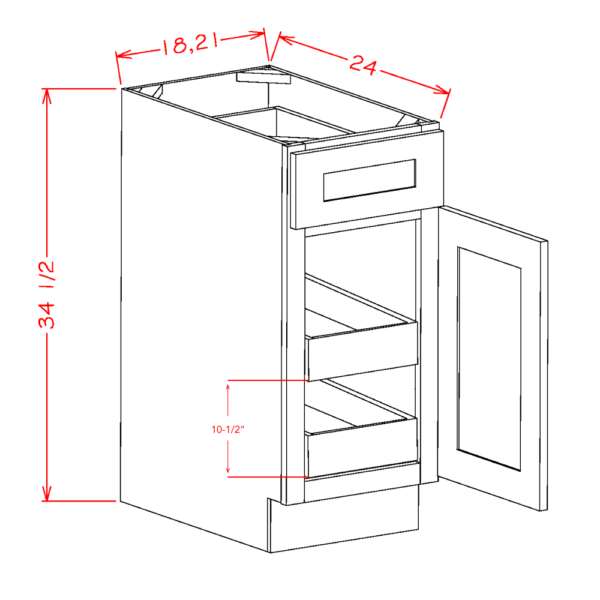 SD-B181RS Shaker Dove Base Cabinets