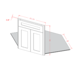 SI-DCFF42 Shaker IVY Base Cabinets