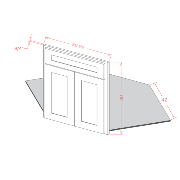 SI-DCFF42 Shaker IVY Base Cabinets