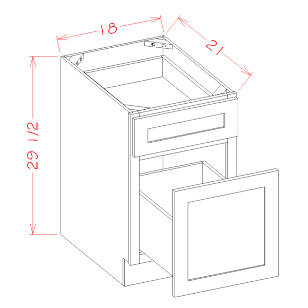 SI-DFB18 Shaker IVY Base Cabinets