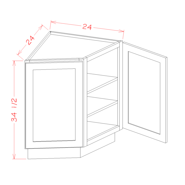 SD-BEC24 Shaker Dove Base Cabinets