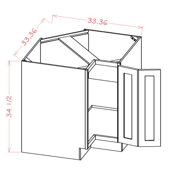 SN-BER33 Shaker NAVY Base Cabinets