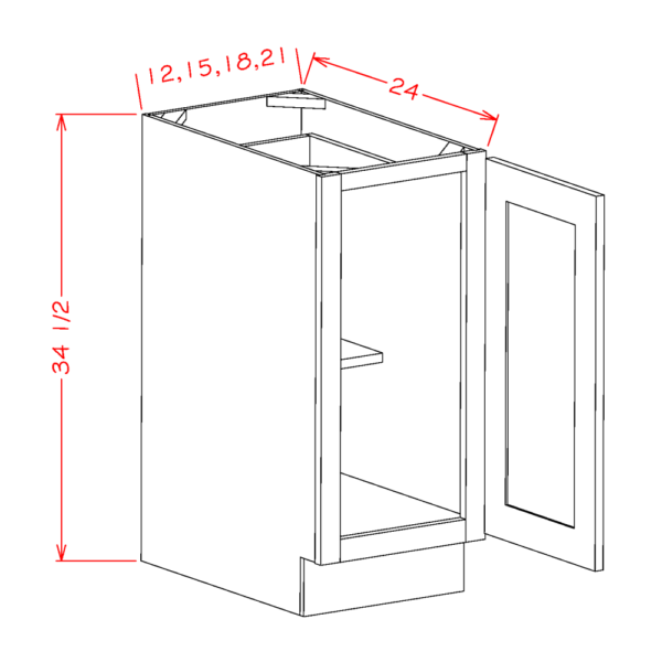 SN-B15FH Shaker NAVY Base Cabinets
