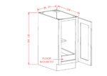 SG-B33FH1RS Shaker Grey Base Cabinets