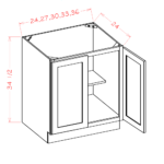 SD-B33FH Shaker Dove Base Cabinets