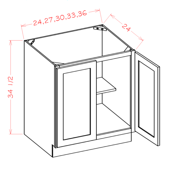 SD-B33FH Shaker Dove Base Cabinets