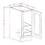 SD-B21FH2RS Shaker Dove Base Cabinets