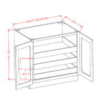 SD-B18FH3RS Shaker Dove Base Cabinets
