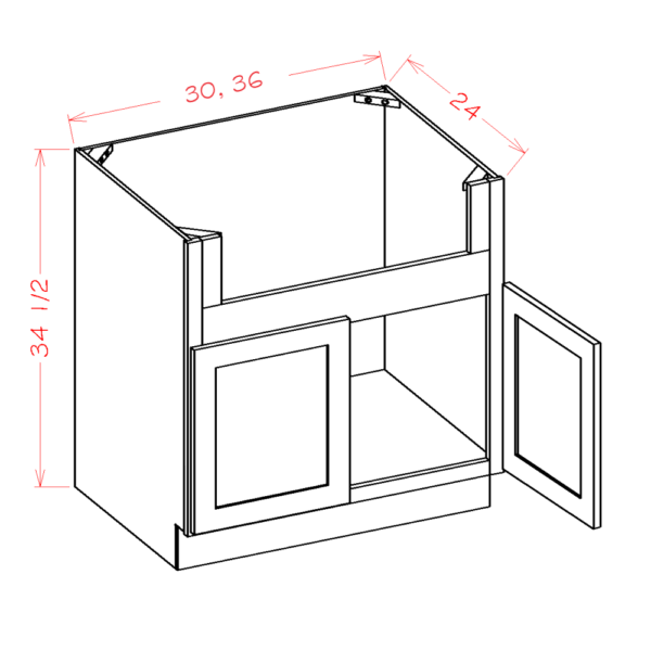 SD-FSB30 Shaker Dove Base Cabinets