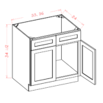SD-SB33 Shaker Dove Base Cabinets