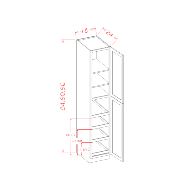 SD-U1884244RS Shaker Dove Tall Cabinets