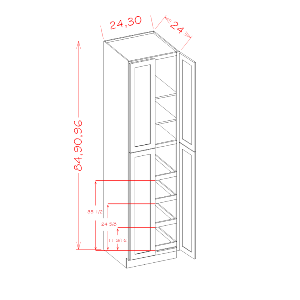 SD-U2490244RS Shaker Dove Tall Cabinets