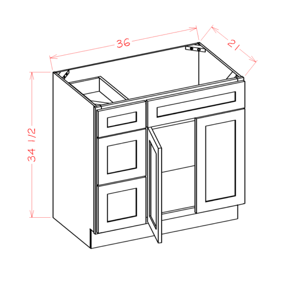 SD-V3021DR Shaker Dove Vanities