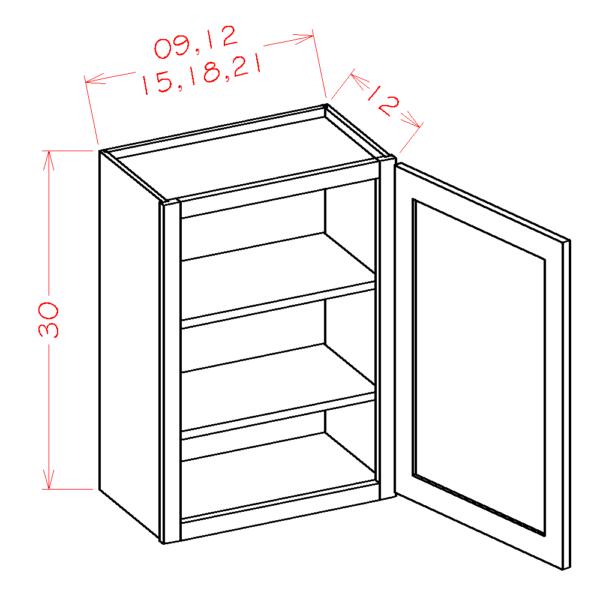 SD-W1530 Shaker Dove Wall Cabinets