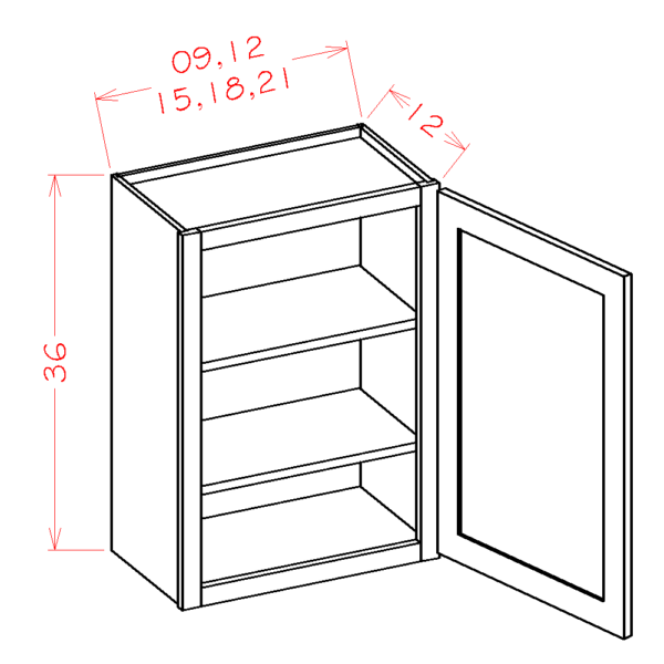 SD-W1536 Shaker Dove Wall Cabinets
