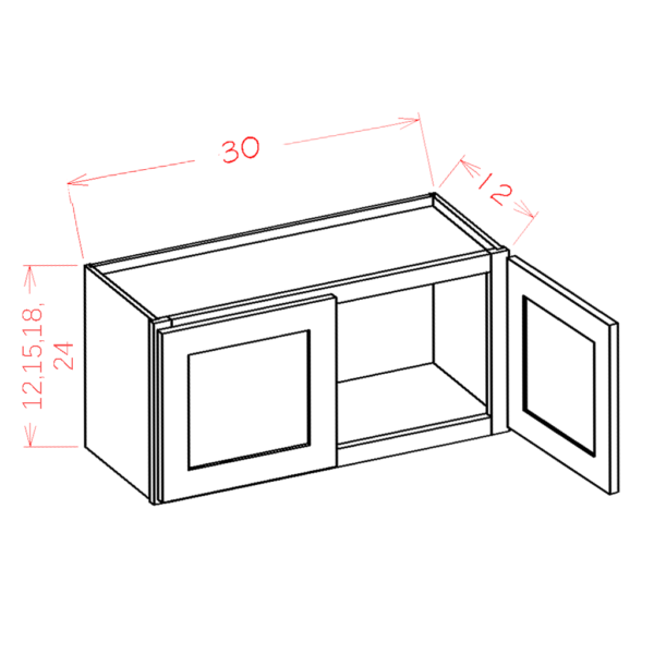 SG-W3012 Shaker Grey Wall Cabinets