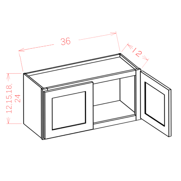 SG-W3015 Shaker Grey Wall Cabinets