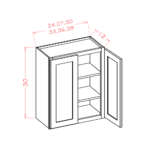 SG-W3030 Shaker Grey Wall Cabinets