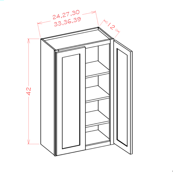 SG-W2142 Shaker Grey Wall Cabinets