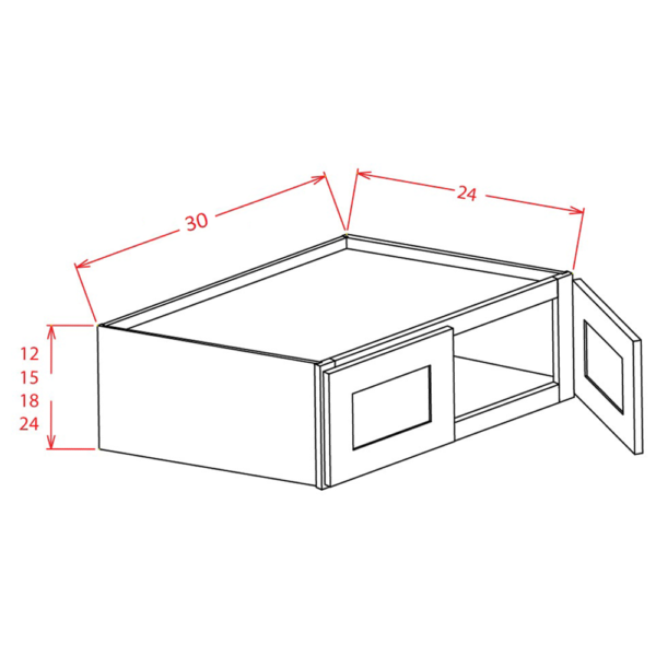SG-W331224 Shaker Grey Wall Cabinets