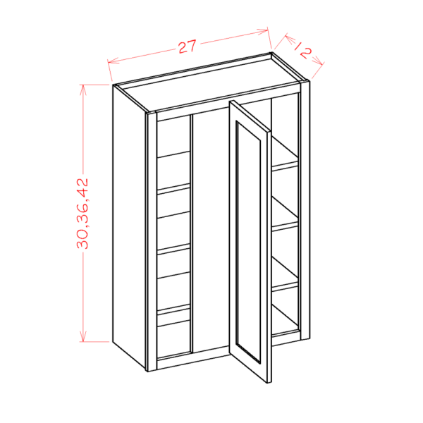 SG-WBC2730 Shaker Grey Wall Cabinets