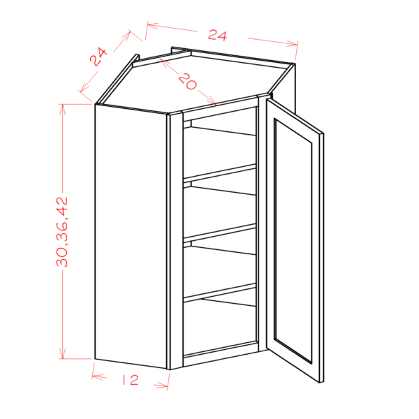 SG-DCW2430 Shaker Grey Wall Cabinets