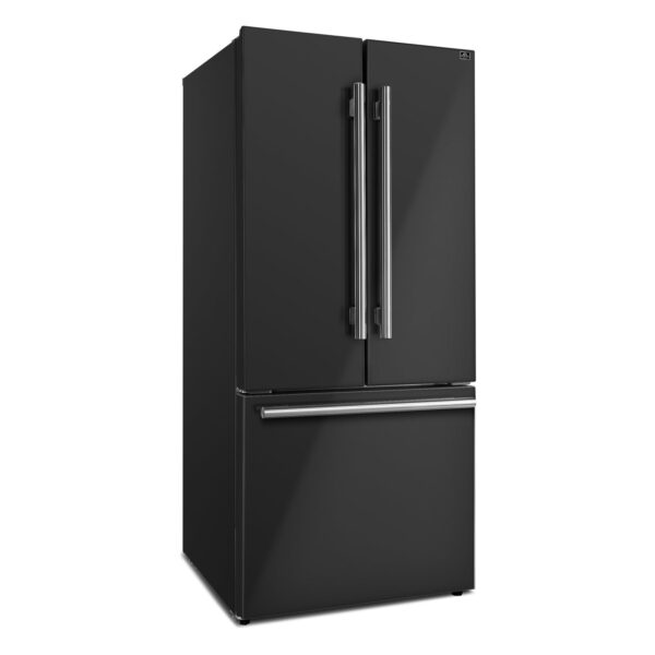 ProductForno Gallipoli Espresso 30-Inch Black French Door Refrigerator, Bottom Freezer, 17.5 Cu. Ft.
