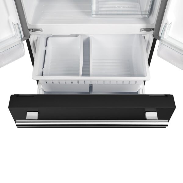 ProductForno Gallipoli Espresso 30-Inch Black French Door Refrigerator, Bottom Freezer, 17.5 Cu. Ft.