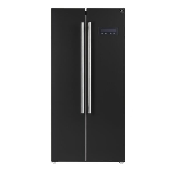 Forno Salerno Espresso 33-Inch Black Side-by-Side Refrigerator, 15.6 Cu. Ft