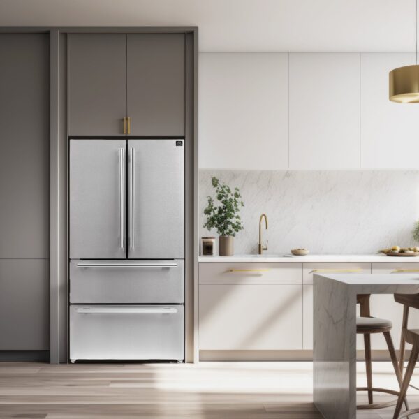 Forno Moena 36-Inch French Door Refrigerator, 19.2 cu.ft, Counter Depth, Ice Maker