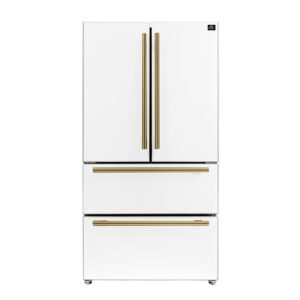 Forno Moena Espresso 36-Inch White French Door Refrigerator, 19.2 Cu. Ft., Frost-Free, Automatic Ice Maker, ENERGY STAR Certified