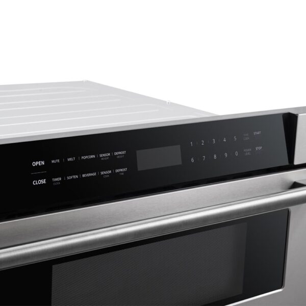 Forno Capoliveri 30-Inch Microwave Drawer, Stainless Steel, 1.2 cu.ft, 900 Watts, Built-In, Touch Control LCD Display, Auto-Touch Open/Close, 11 Power Levels, Sensor Cooking