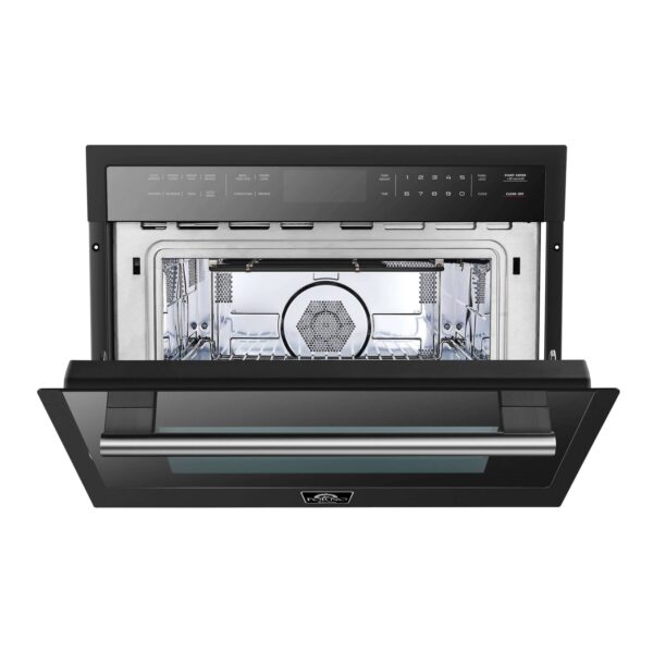 Forno Oliena Espresso Black 24-Inch Built-In Microwave and Convection Oven Combo, 1.6 cu.ft