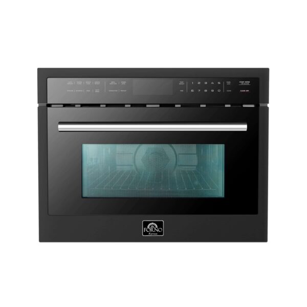 Forno Oliena Espresso Black 24-Inch Built-In Microwave and Convection Oven Combo, 1.6 cu.ft
