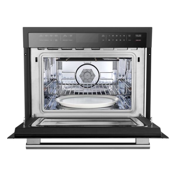 Forno Oliena Espresso Black 24-Inch Built-In Microwave and Convection Oven Combo, 1.6 cu.ft