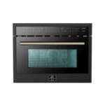 Forno Oliena Espresso Black 24-Inch Built-In Microwave and Convection Oven Combo, 1.6 cu.ft