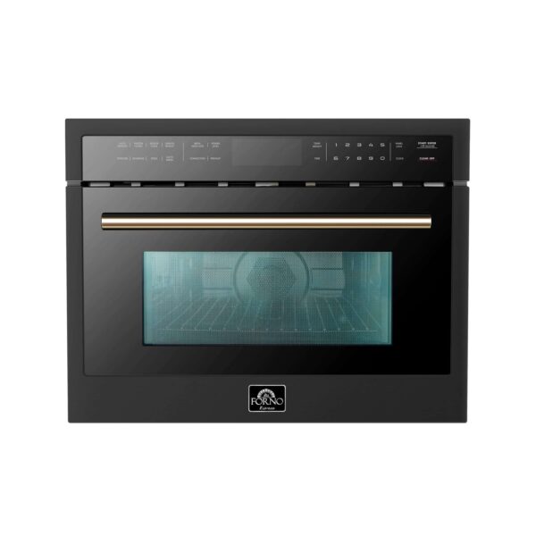 Forno Oliena Espresso Black 24-Inch Built-In Microwave and Convection Oven Combo, 1.6 cu.ft