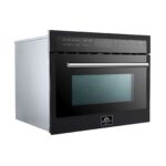 Forno Oliena Espresso Black 24-Inch Built-In Microwave and Convection Oven Combo, 1.6 cu.ft