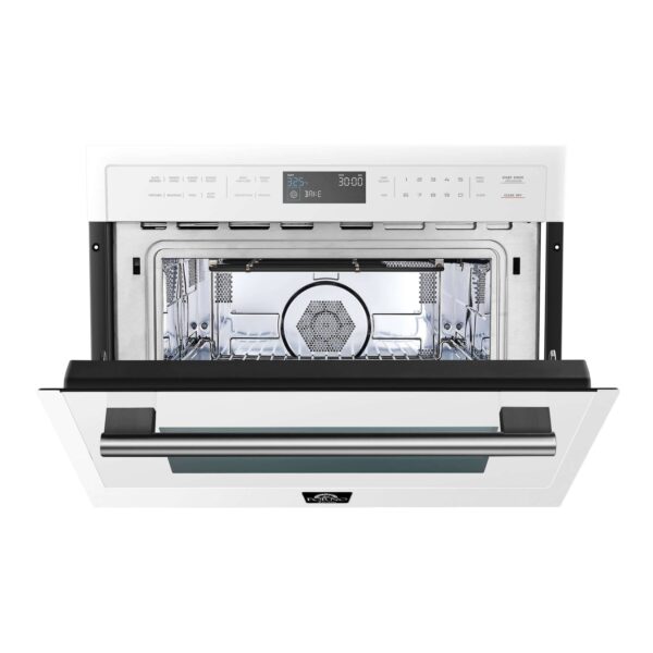 Forno Oliena Espresso White 24-Inch Built-In Microwave and Convection Oven Combo, 1.6 cu.ft