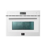 Forno Oliena Espresso White 24-Inch Built-In Microwave and Convection Oven Combo, 1.6 cu.ft