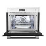 Forno Oliena Espresso White 24-Inch Built-In Microwave and Convection Oven Combo, 1.6 cu.ft